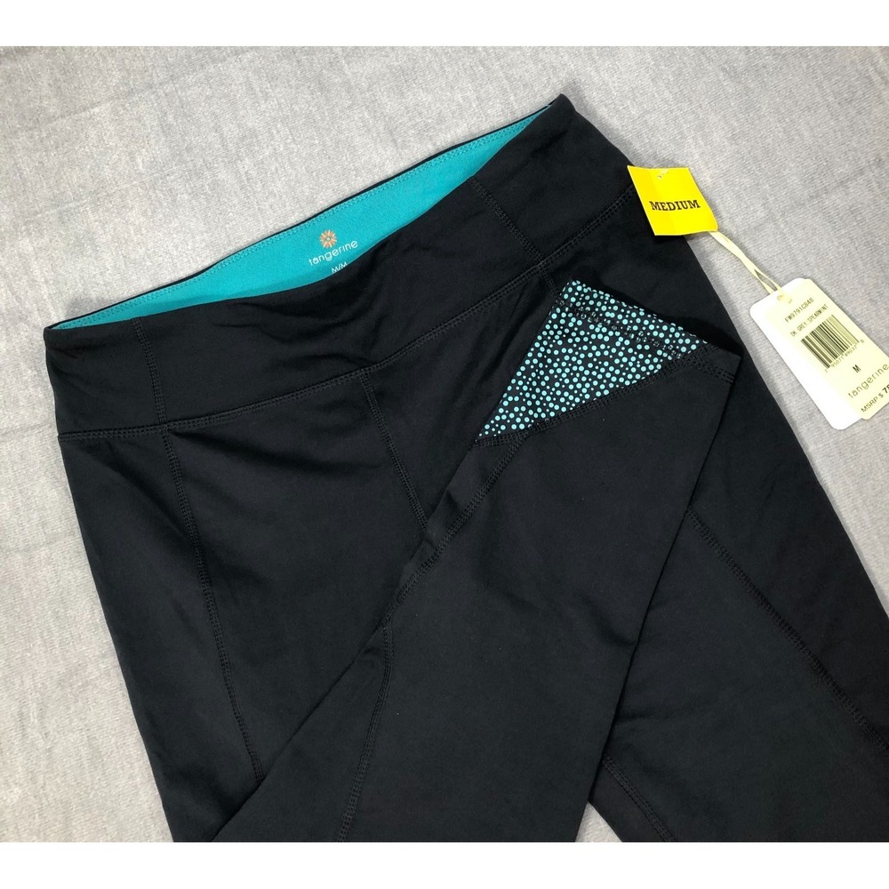 Tangerine Leggings Women's Medium Gray Spearmint Activewear Performance Crop New